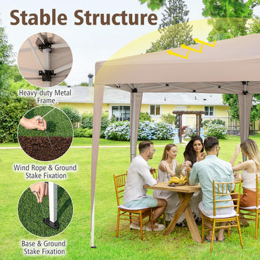 400 x 348cm Hexagonal Pop-Up Canopy Tent with Dressed Legs and Carry Bag
