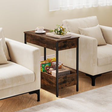 Slim Side Table with Magazine/Book Rack