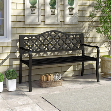 Metal Frame Loveseat Park Bench for Balcony
