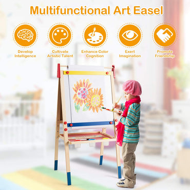 3 in 1 Wooden Kids Art Easel with Paper Roller