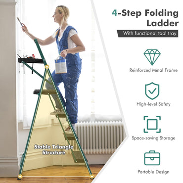 Folding Step Ladder 4-Step Ladder