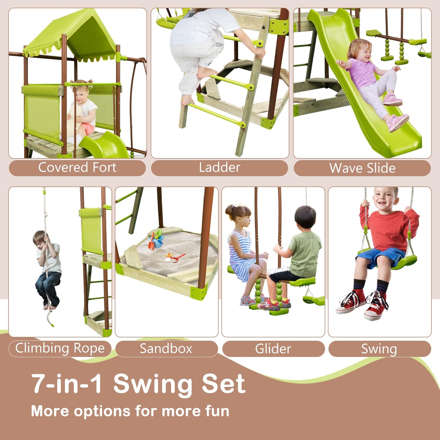 7 in 1 Heavy Duty Metal Swing Stand with Slide