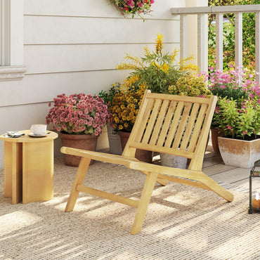 Teak Wood Outdoor Chair for Patio Lawn Garden