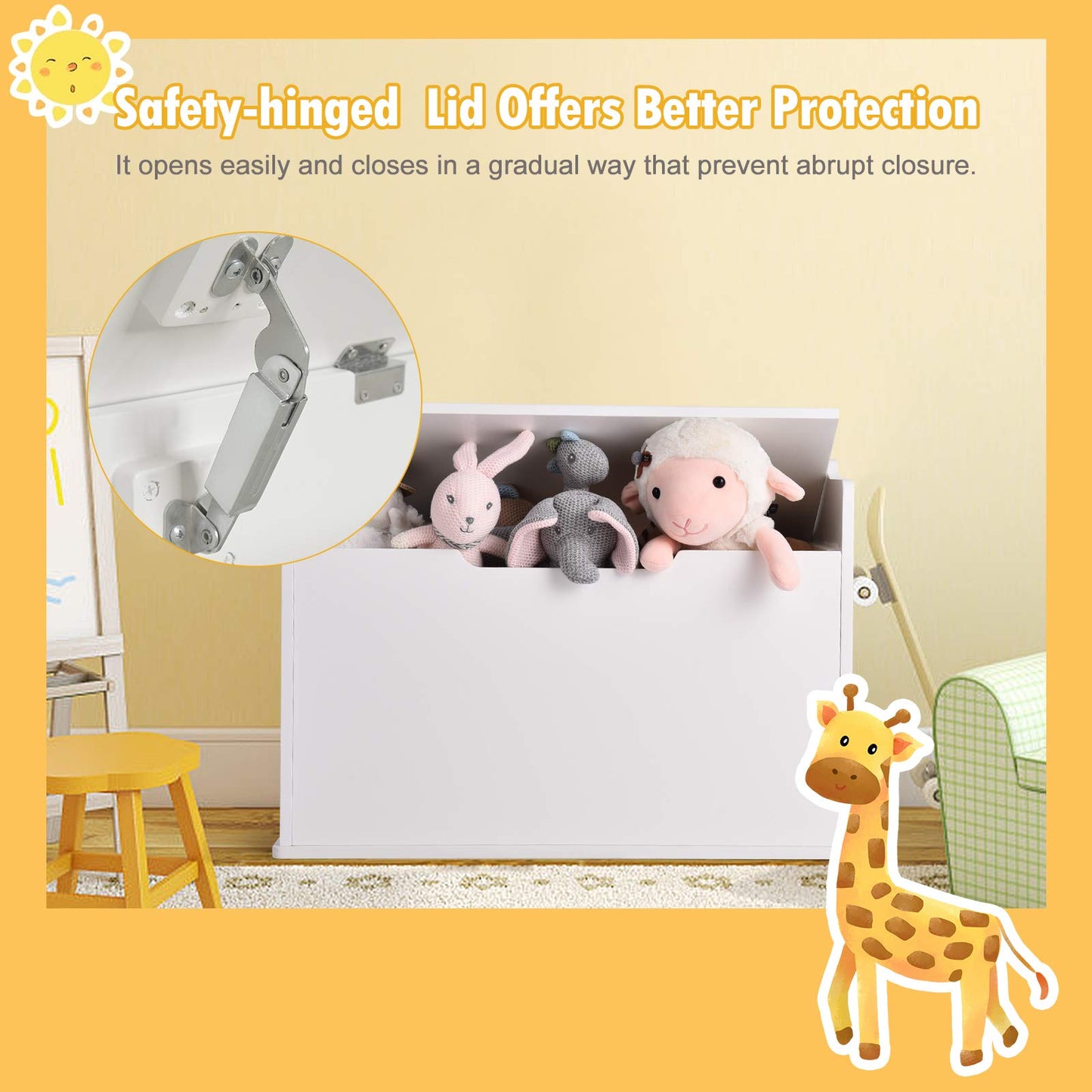 Kids Bench and Storage Chest with Cushion