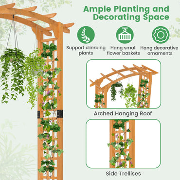 229cm Wooden Trellis Pergola Arbour for Party Wedding Backyard Patio