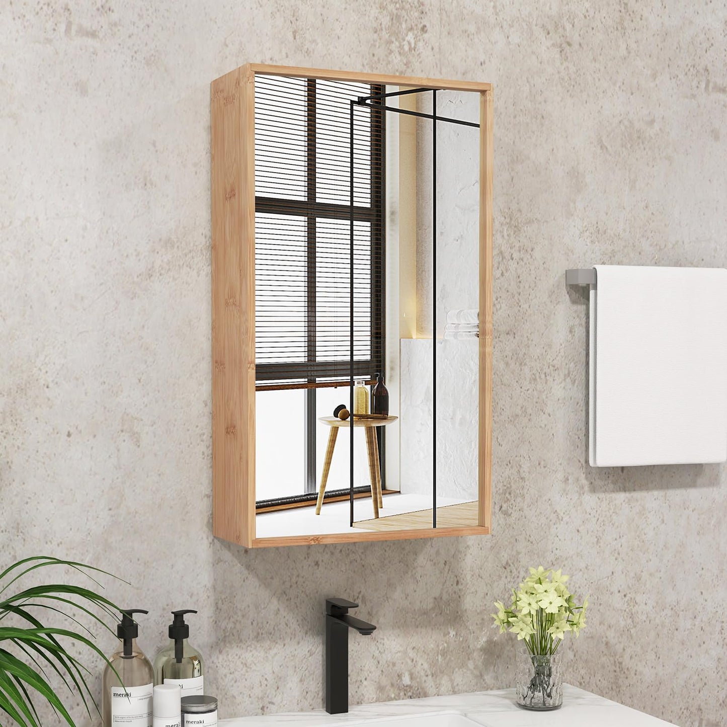 Wall Mounted Storage Cupboard with Single Door and Adjustable Shelves