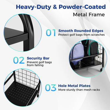 5-In-1 Golf Bag Storage Organizer with Storage Basket