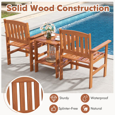 3 Piece Patio Bistro Table and Chairs Set