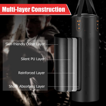 Kids Adults Boxing Bag Set with Hand Wraps Punching Training Kit for Workout