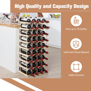 36 Bottle Wine Rack for Home Bar Pantry