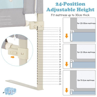Vertical Lifting Baby Beds Guard with Double Safety Lock