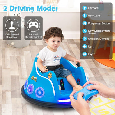 Electric Bumper Car with 360° Spin and Remote Control for Toddlers and Babies