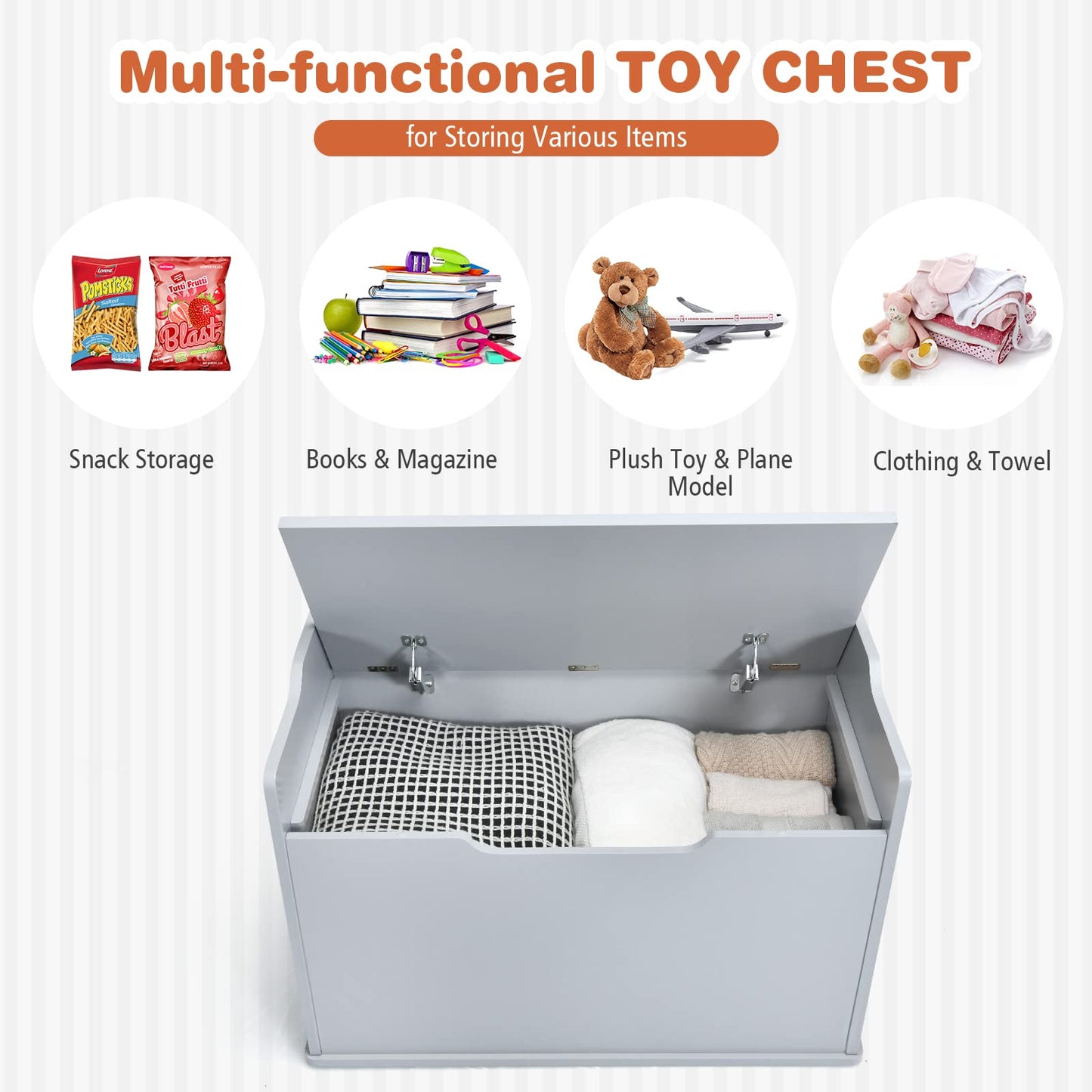 Kids Bench and Storage Chest with Cushion
