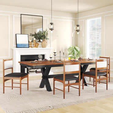 Wooden Dining Chair with Rubber Wood Frame Set of 2