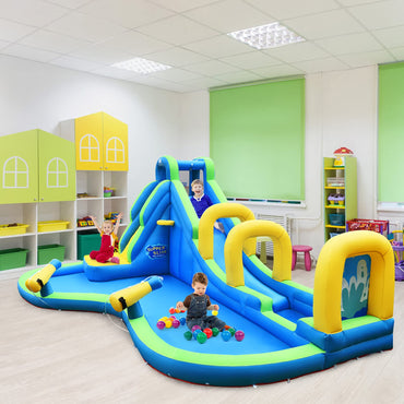 Inflatable Water Slide, Jumping Bouncy Castle with Water Guns
