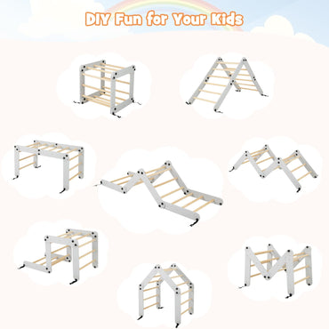 10 in 1 Toddler Climbing Frame Indoor Kids Climber Ladder with Reversible Ramp