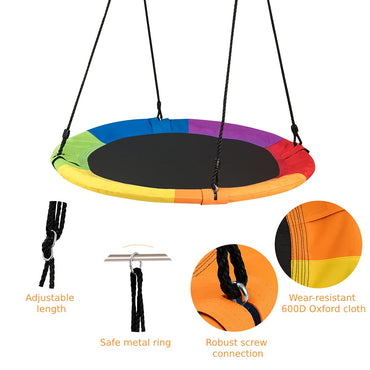Hanging Tree Swing Seat with Length Adjustable Ropes