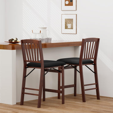 Set of 2 Counter Height Chairs Folding Kitchen Island Stool