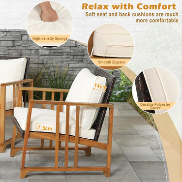 4 PCS Garden Furniture Set for Balcony Yard