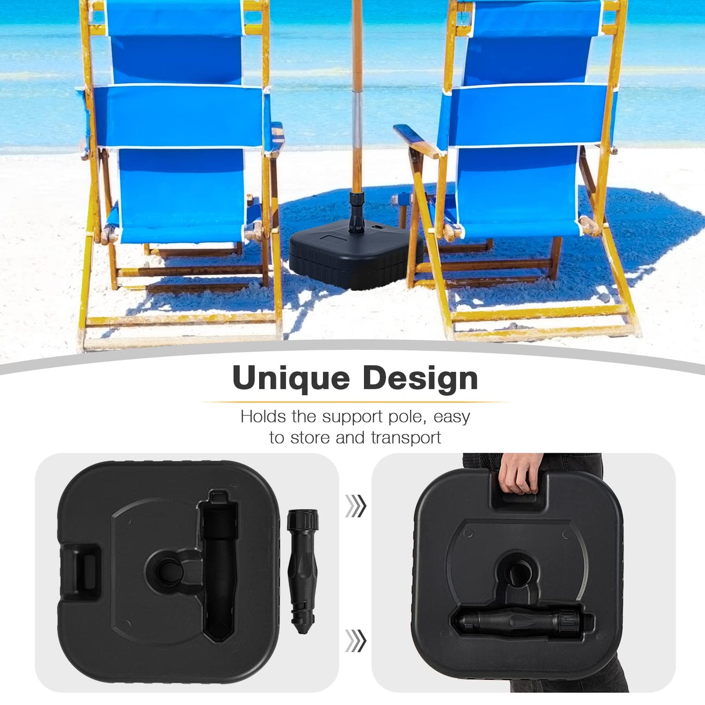 Heavy-Duty Patio Parasol Umbrella Stand Fit 38 mm Umbrella Poles