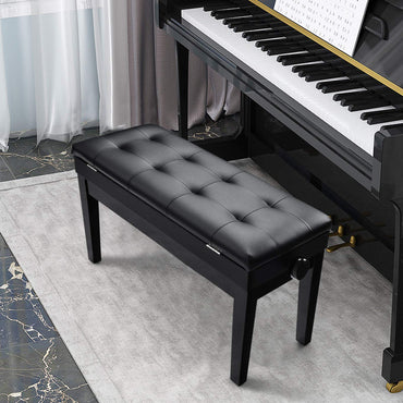 Height Adjustable Keyboard Duet Seat with Padded Cushion