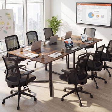 Large Computer Desk, Wooden Conference Room Table Writing Workstation