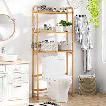 Over Toilet Storage Unit with 5 Position Shelves