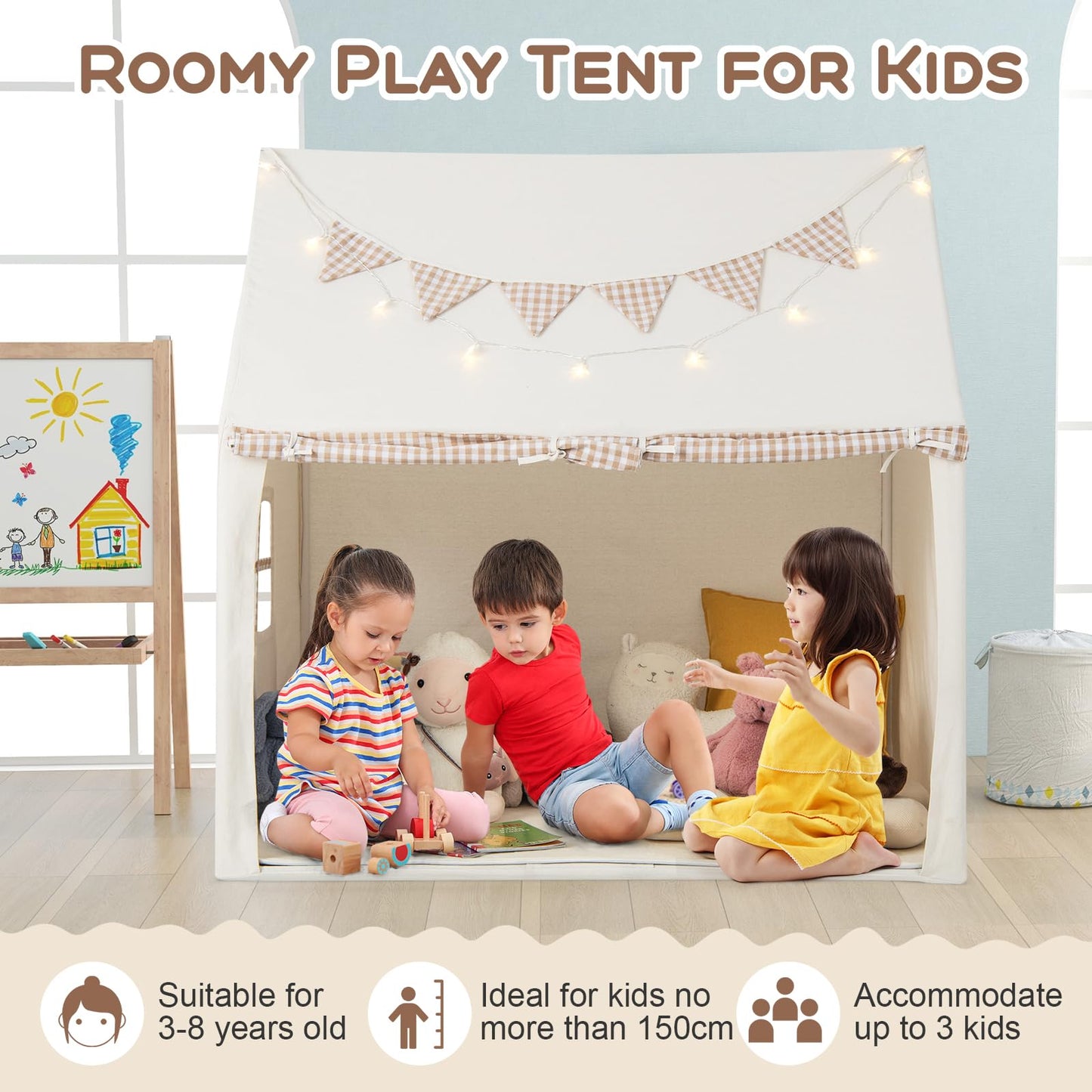 Indoor Large Playhouse with Mat for Boys & Girls
