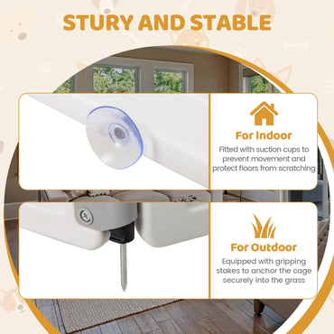 6-Panel 60cm Plastic Dog Playpen for Medium and Small Dogs