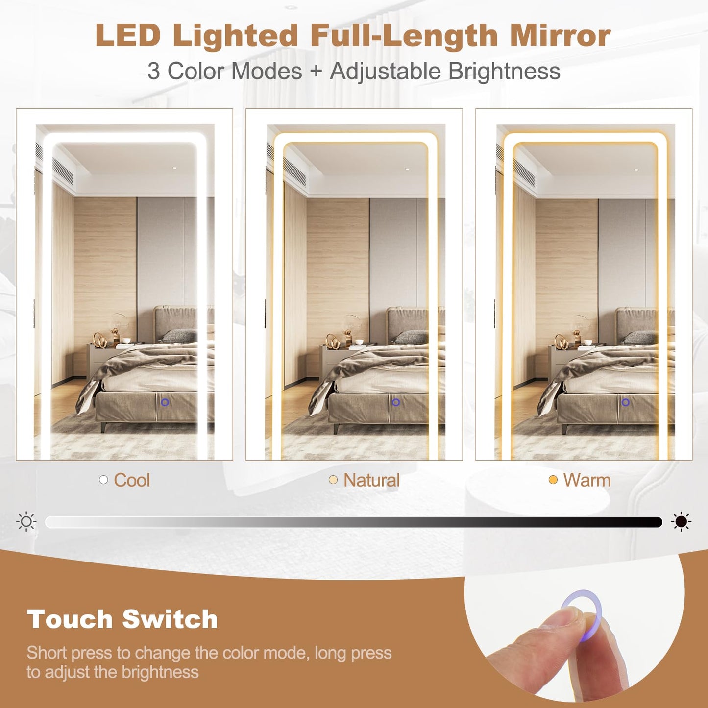 360° Swivel Jewelry Cabinet with LED Lights, Foldable Shelf