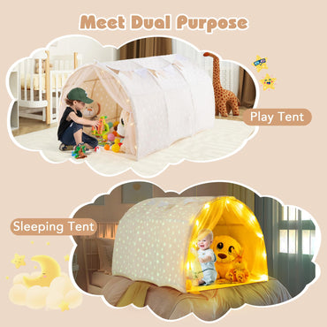 Magical Twin Bunk Bed Privacy Space with Glow in the Dark Stars