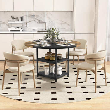 120 cm Dining Table with 2-tone Color-blocked Design