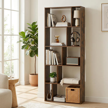 Wooden Bookcase Storage Rack with Anti-Toppling Device