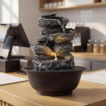 Indoor Water Fountain, Tabletop Indoor Water Feature with LED Light