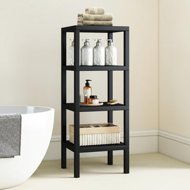 4-Tier Plastic Storage Shelf Freestanding Utility Rack