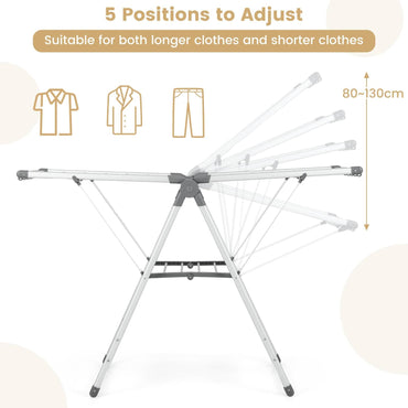 2 Layer Aluminum Folding Clothes Drying Rack