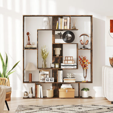 7 Tier Geometric Bookshelf with 2 Anti-Tipping Kits