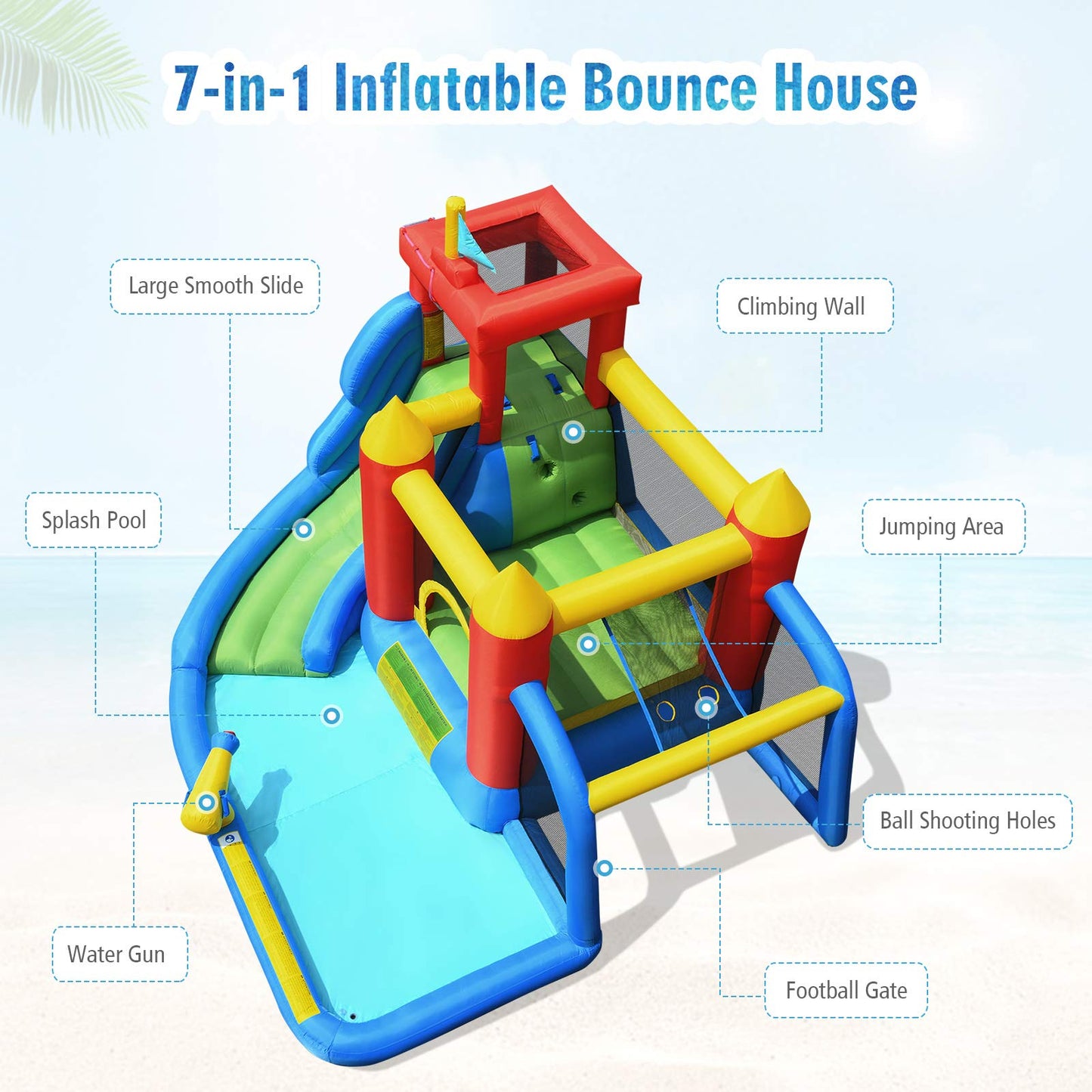 Kids Inflatable Water Park with Slide for Summer Outdoor Play