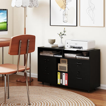 4 Drawers Mobile File Cabinet Storage Organiser Chest with Lock