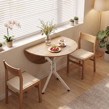 Drop Leaf Dining Table, 80cm Round Kitchen Table