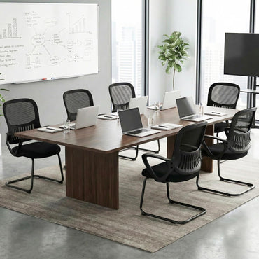 2PCS Conference Chairs, Metal Base Reception Chairs with Breathable Mesh Back