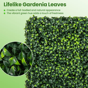 Artificial Plant Wall with Realistic Gardenia Leaves and Aluminum Tubes