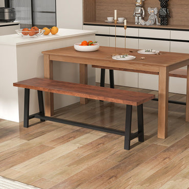 153CM Entryway Dining Bench 3 Person with Metal Frame