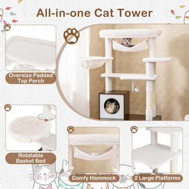 153cm Tall Cats Tower with Sisal Scratching Posts