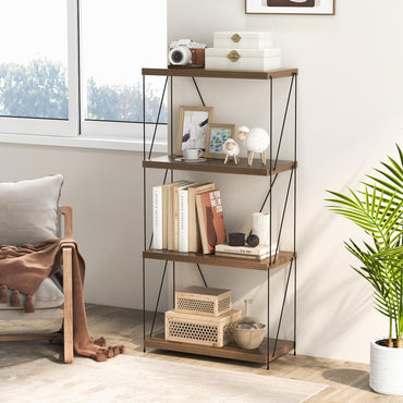 4-Tier Multipurpose Display Rack with Metal Frame for Living Room Home Office