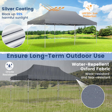 6x3M Height Adjustable Pop-up Gazebo with Carrying Bag