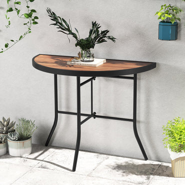 Half-Round Folding Event Table with Metal Frame