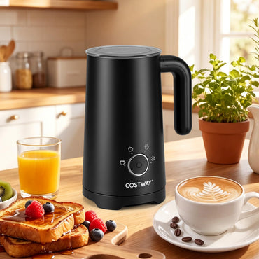 4-in-1 Electric Milk Frother and Steamer with 2 Whisks
