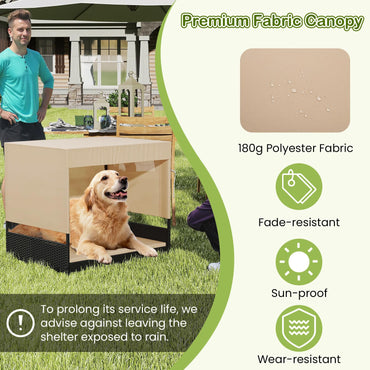 Elevated Wicker Dog House for Small to Medium Breeds