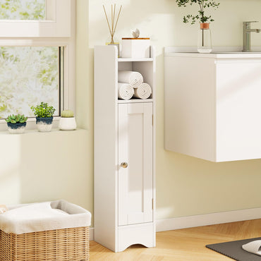 Small Bathroom Storage Cabinet with Door and Adjustable Shelves